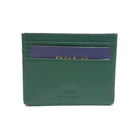 POLO by Ralph Lauren Men's Polo Player Embroidered Card Case Navy & Hunter Green - Picture 2 of 7